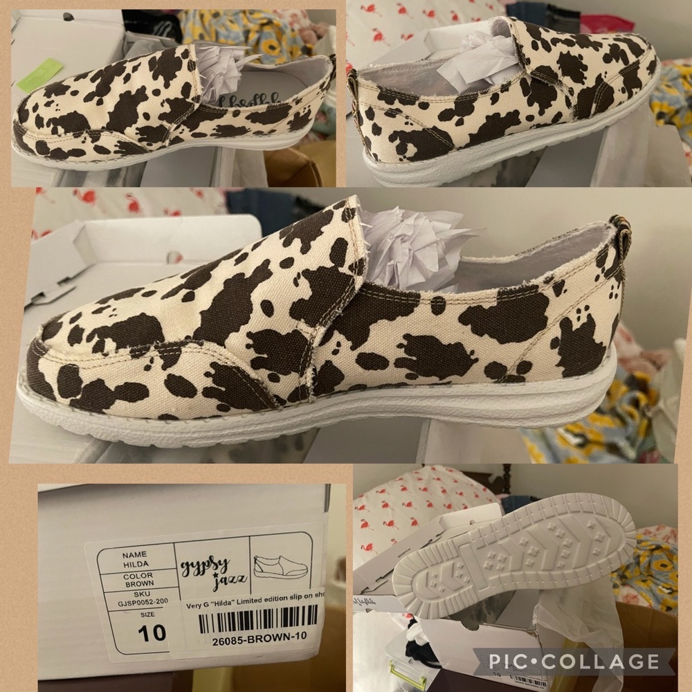 Gypsy Jazz Cow Print size 10; NWT